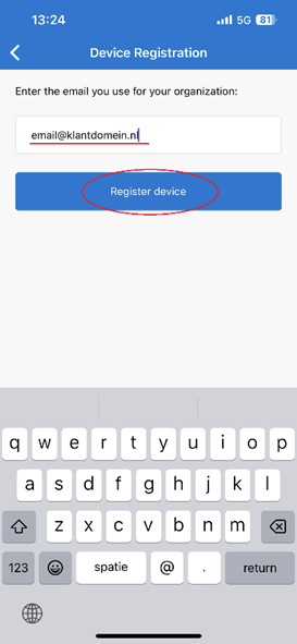 iOS device registratie via de Microsoft Authenticator App